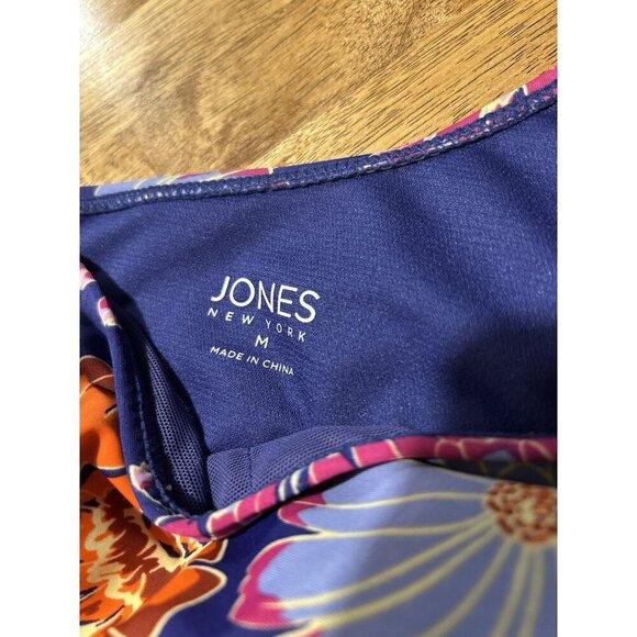 Jones New York One Piece Swimsuit Floral One Shoulder Tie Waist Medium Beach - Picture 10 of 10